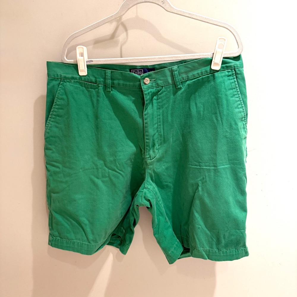 Polo Ralph Lauren Prospect Short Mens 38 Green Classic Chino Cotton 9 Inseam